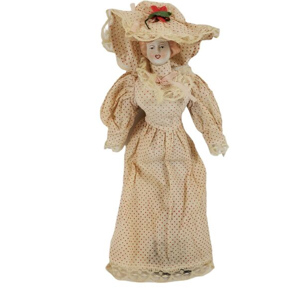 Vintage Gibson Girl 14" Porcelain Doll Collectible Made in Taiwan Antique STAINS - Picture 1 of 11